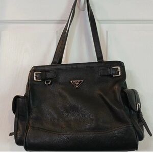 Prada Black Leather Shoulder Bag